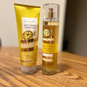 Iced Lemon Pound Cake body cream and fragrance mist bundle